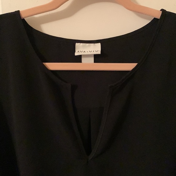 EUC Ava & Viv black v-neck long-sleeve lightweight polyester tunic size 4x - Picture 5 of 12